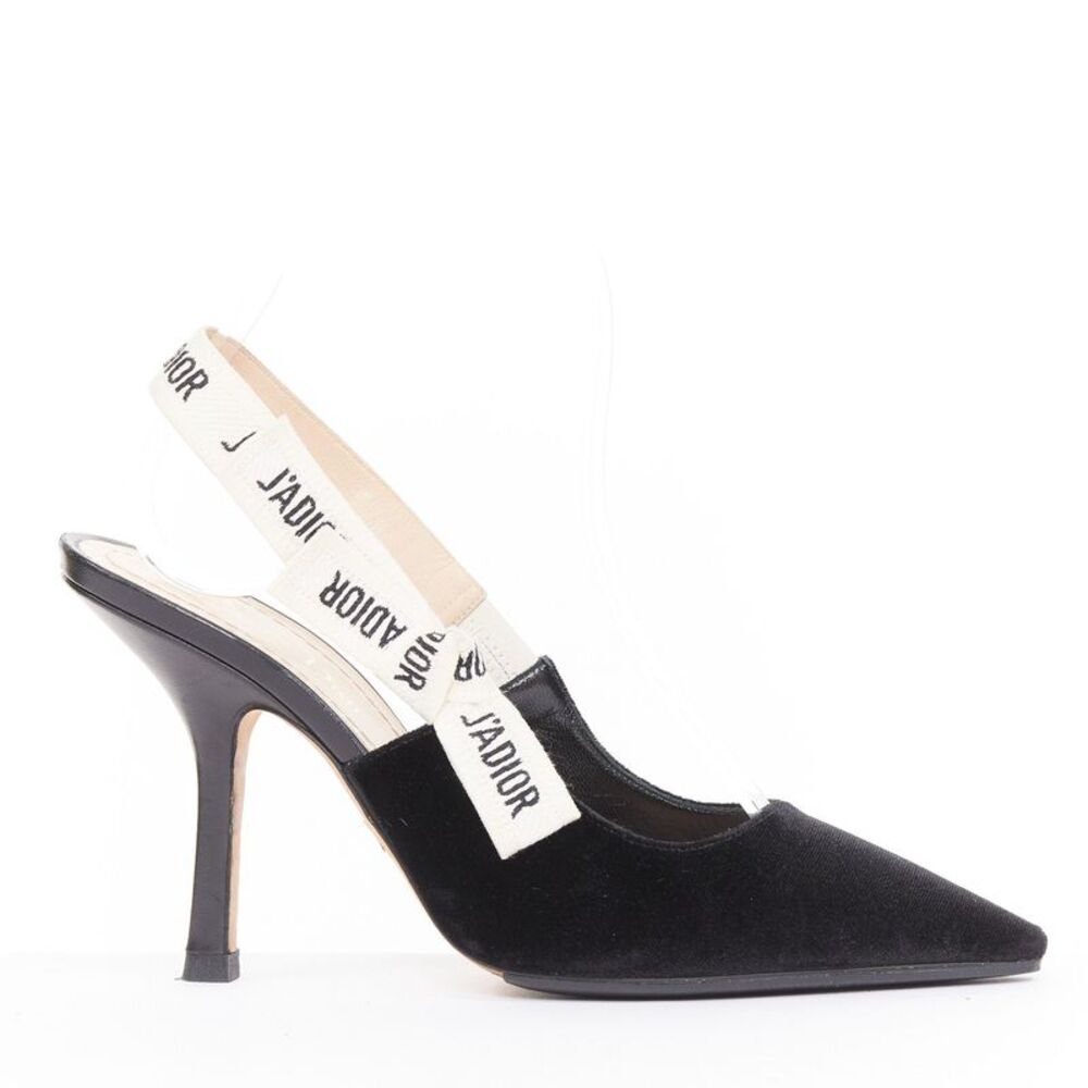 Christian Dior 2017 J'Adior Black Velvet Embroidered Pumps